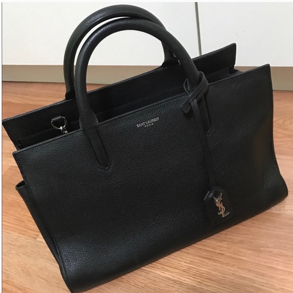 Saint Laurent cabass leather satchel